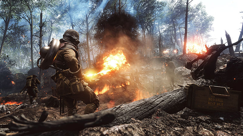 Battlefield 1 flamethrower forest