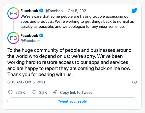Whatsapp, Instagram, dan Facebook Down Lagi 4 Oktober 2021