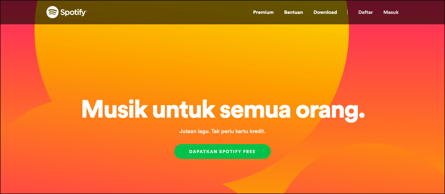 Spotify homepage