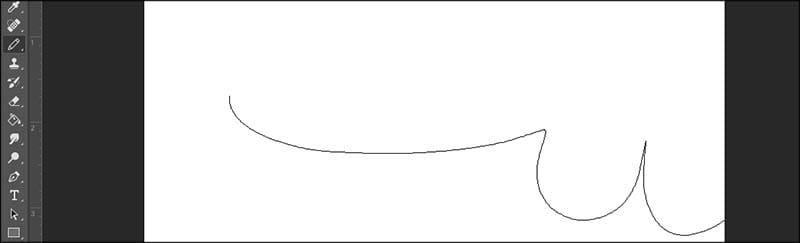 garis melengkung pencil tool