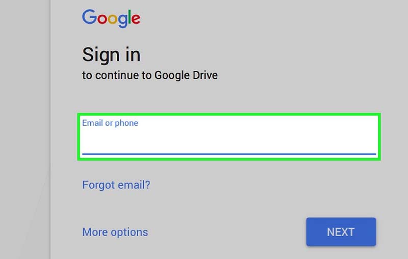 google drive login another account