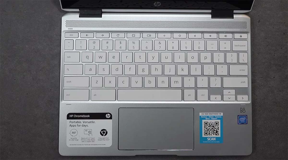 Review HP Chromebook x360 12b keyboard