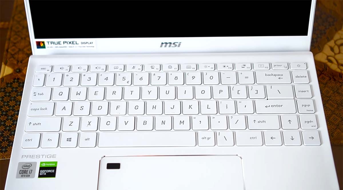 MSI Prestige 14 (2020) keyboard