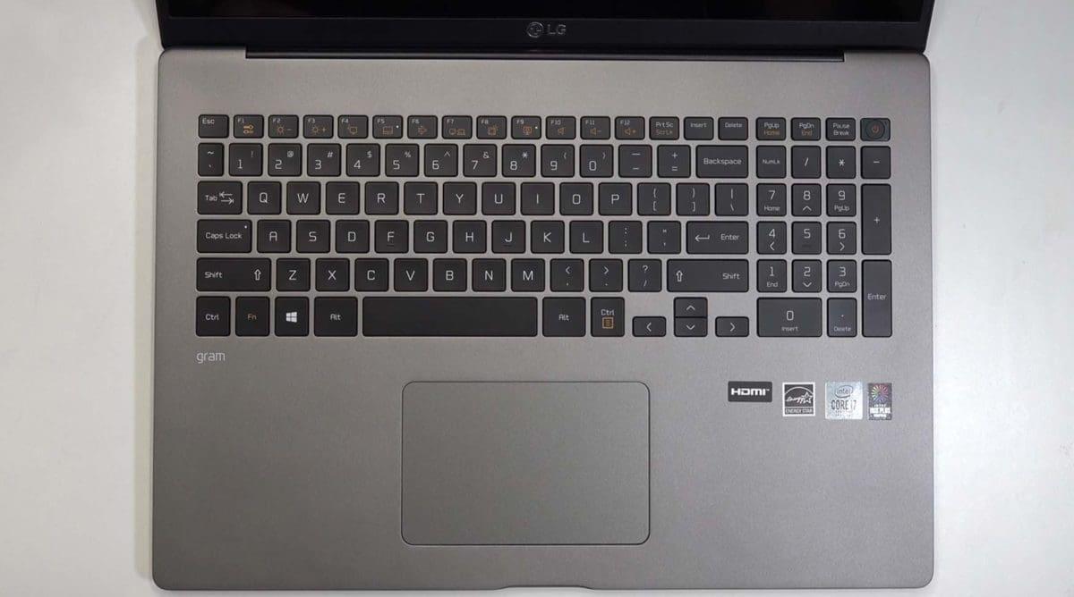 LG Gram 17 Keyboard