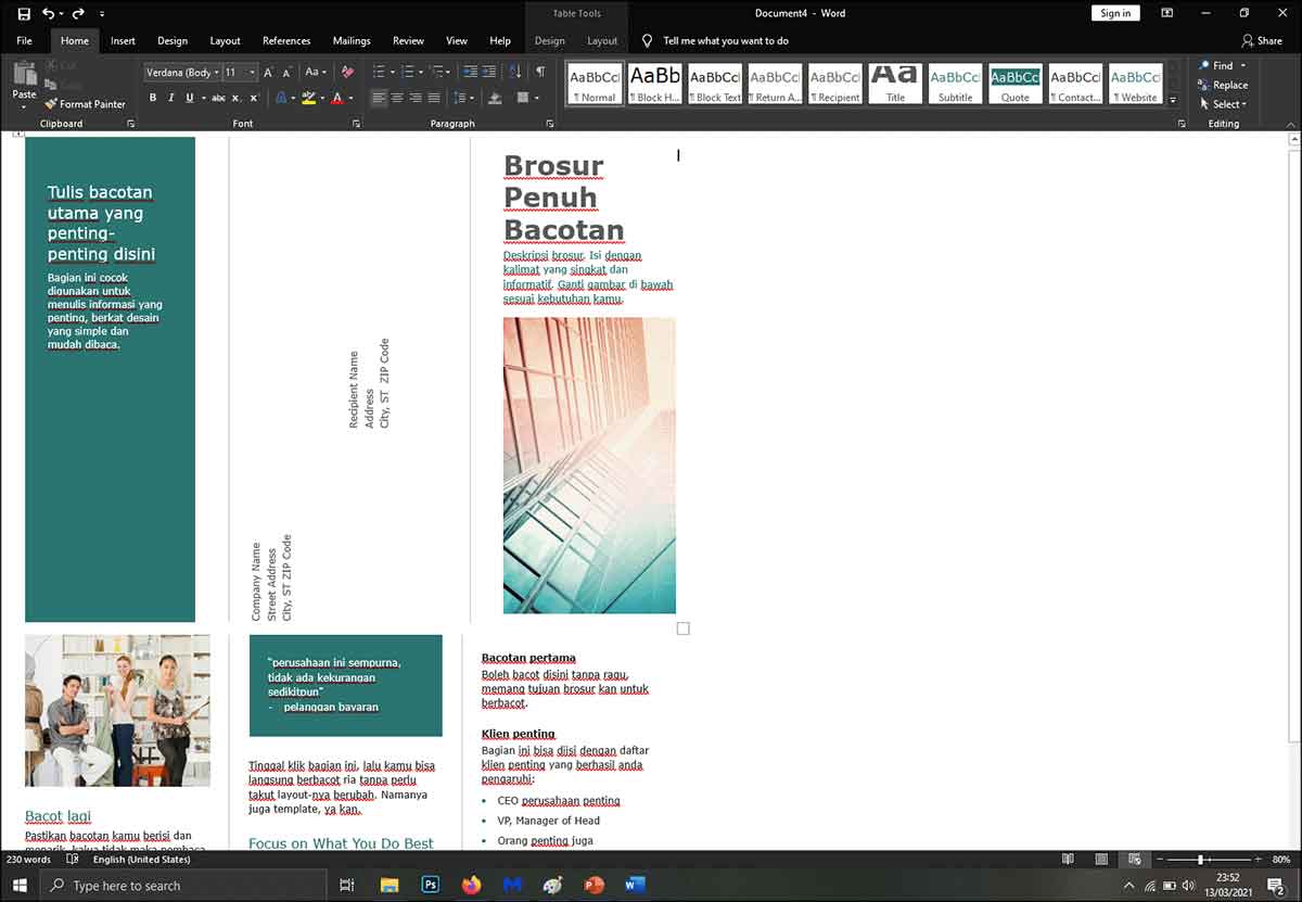 Cara Paling Gampang Membuat Brosur Di Ms Word Ruanglaptop