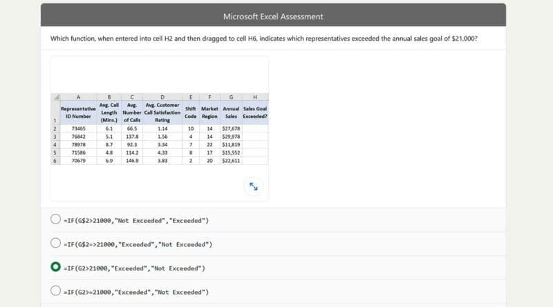 linkedin excel assessment answers 2022