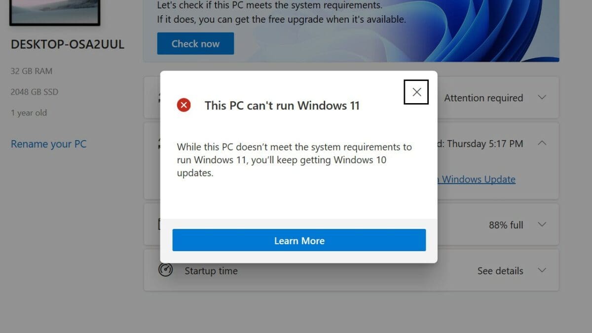 Masalah kompatibilitas pada Windows 11