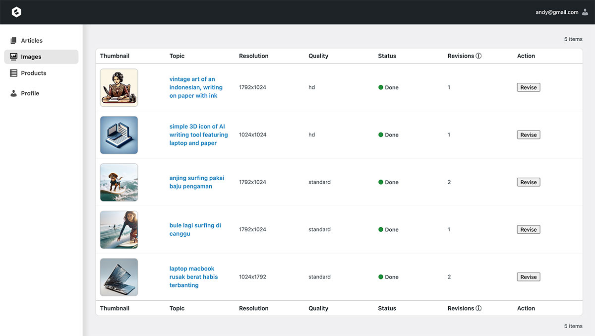 Bentuk Dashboard